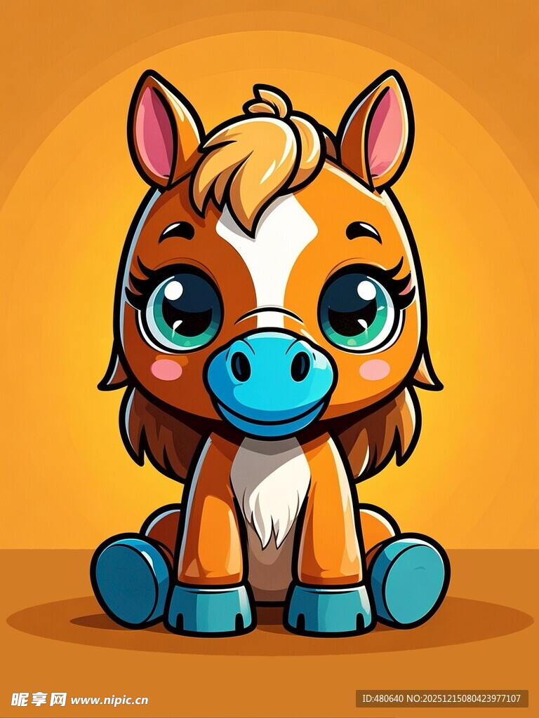 可爱卡通小马形象