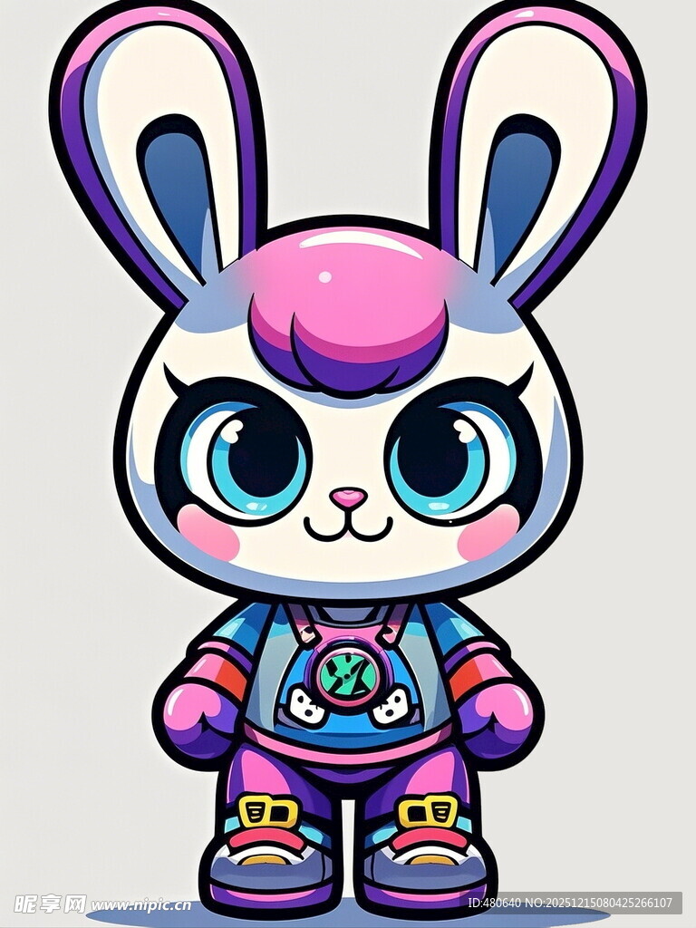 可爱卡通兔子机器人形象