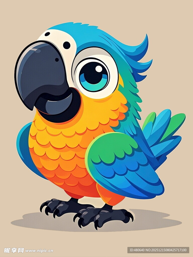 彩色鹦鹉卡通形象