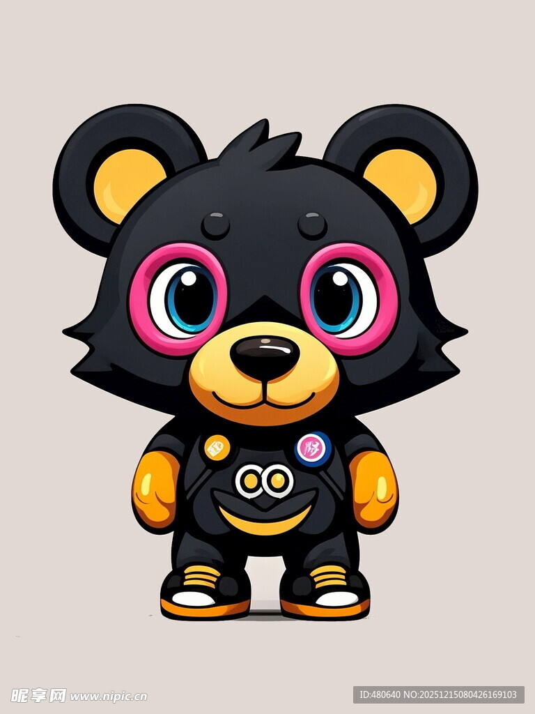 可爱黑小熊卡通形象