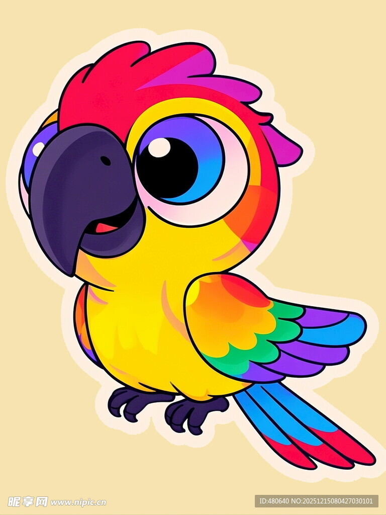彩色卡通鹦鹉形象