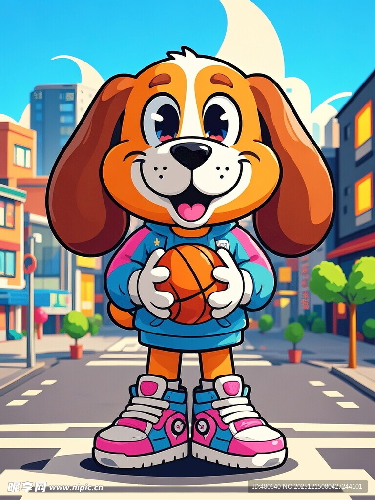 时尚小狗街头潮酷装扮