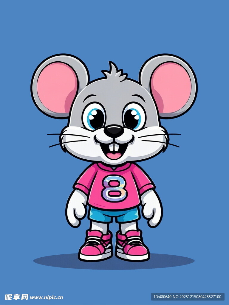 穿粉衣的卡通小老鼠