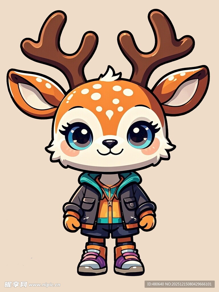 可爱小鹿卡通形象