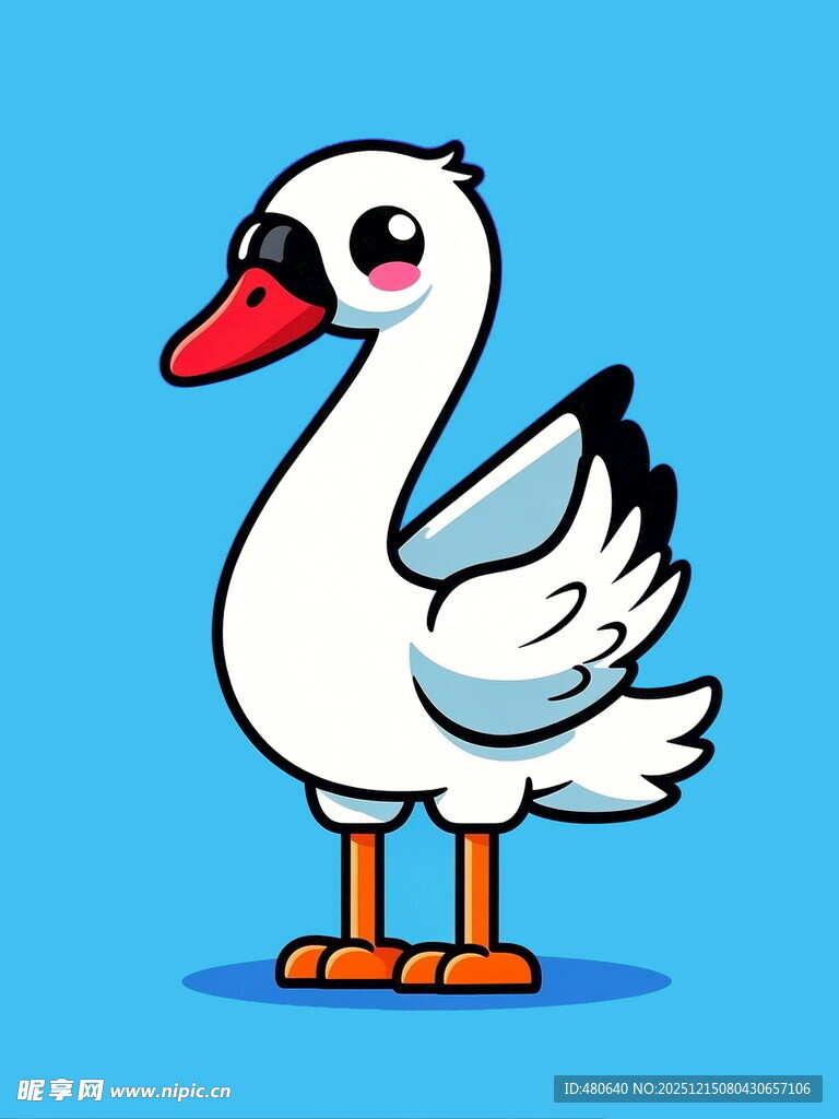 可爱卡通白鸟