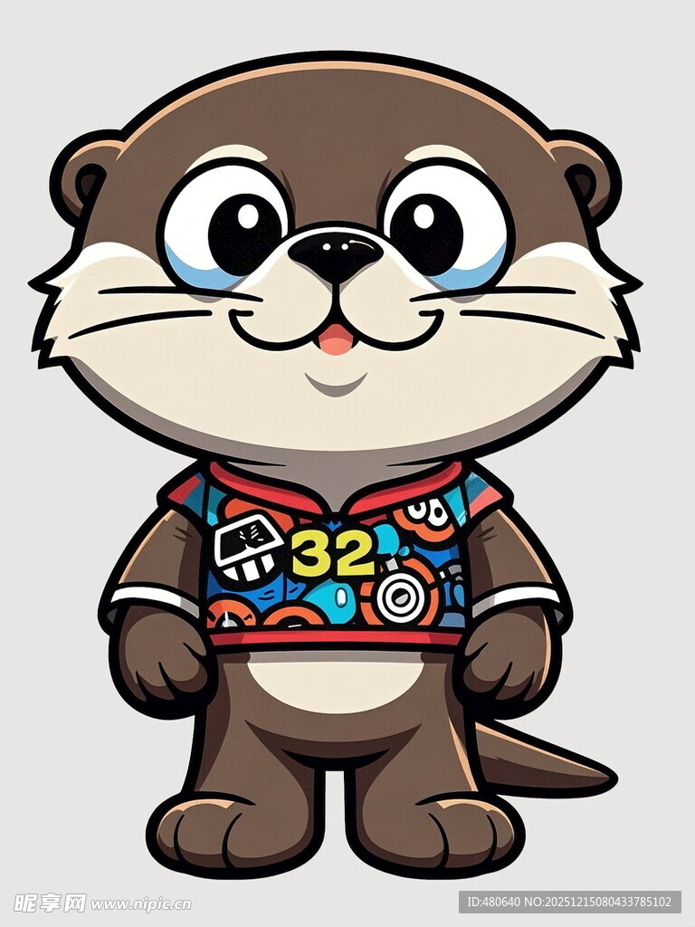 可爱海獭卡通形象