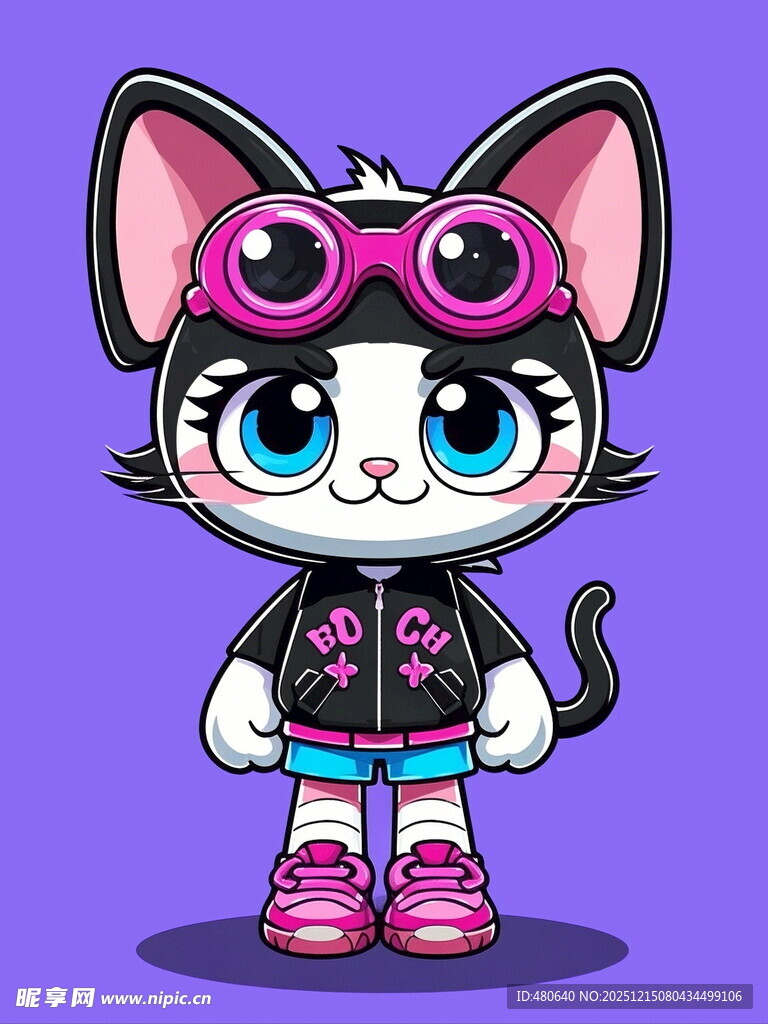 时尚猫耳女孩卡通形象