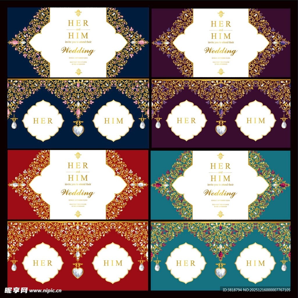 多彩复古花纹装饰图案