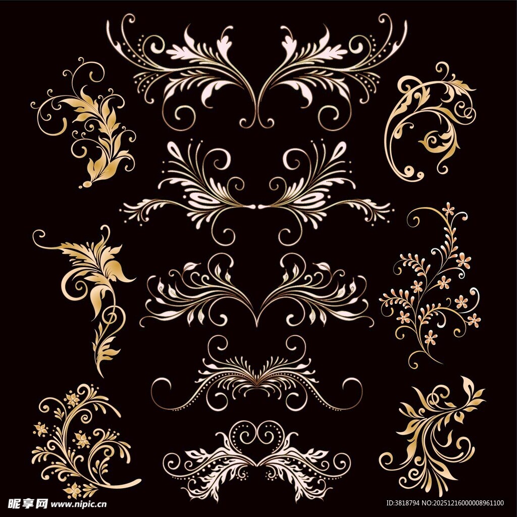 精美金色花纹装饰图案集