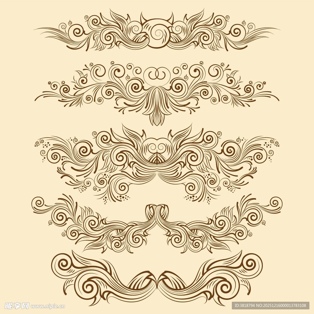 复古花纹装饰元素集合
