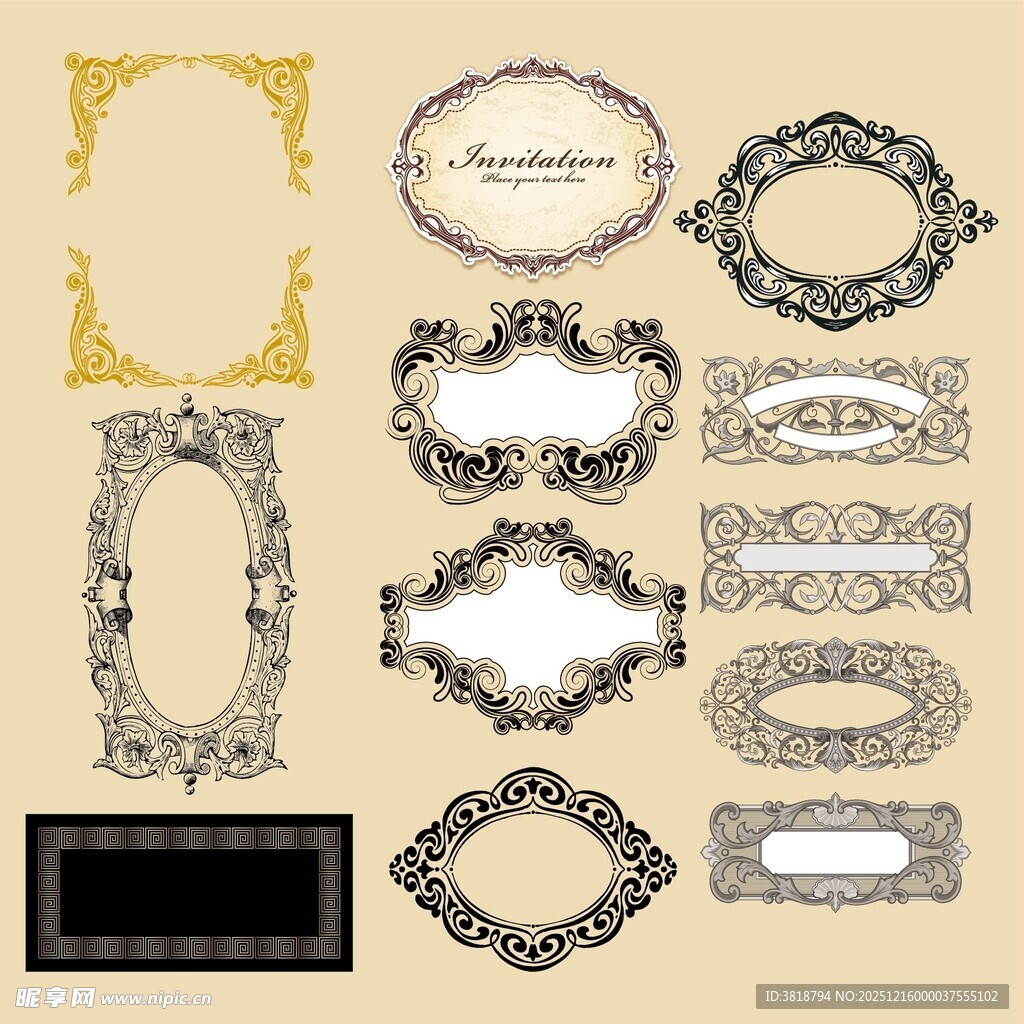 复古风格装饰性边框集合