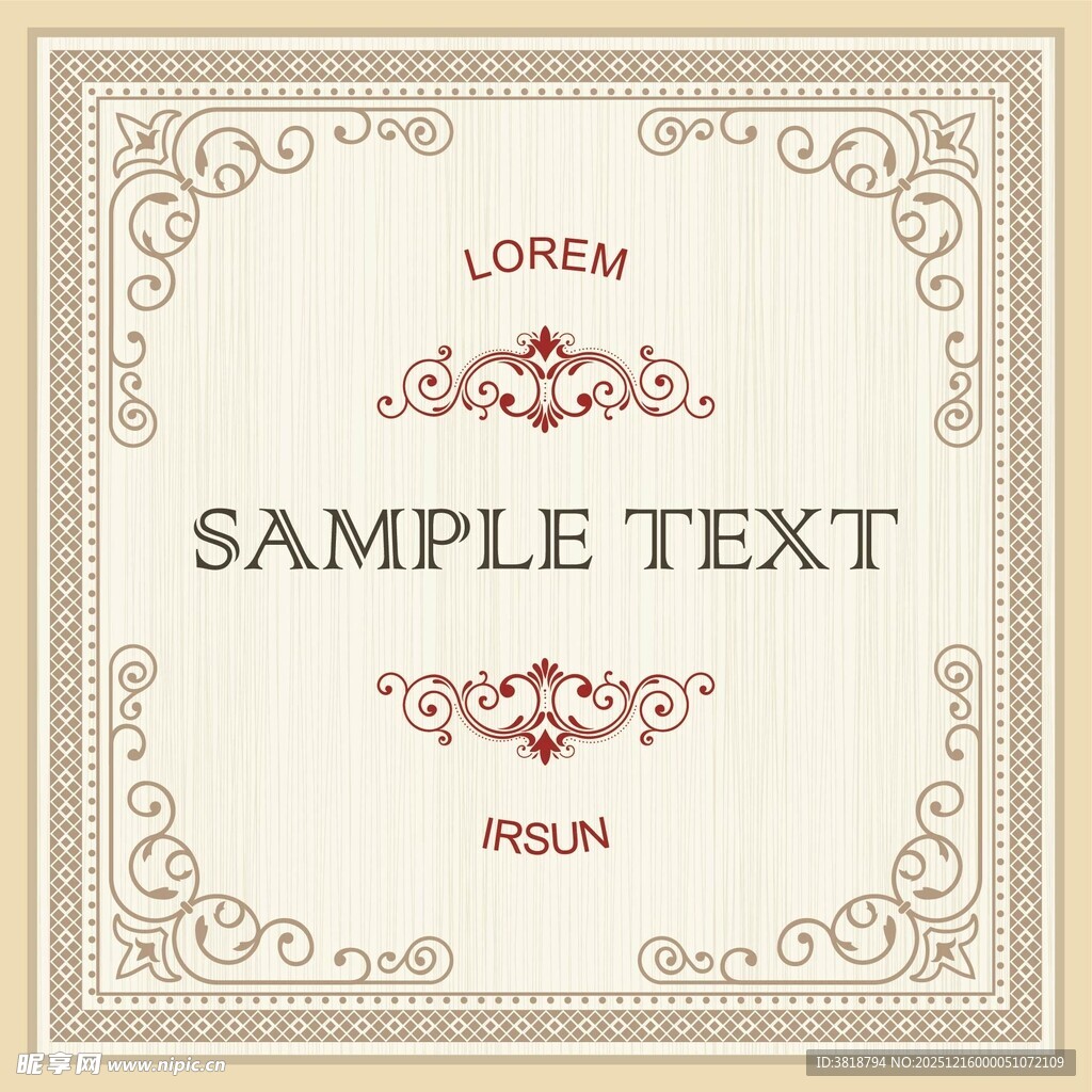 复古边框装饰文本模板