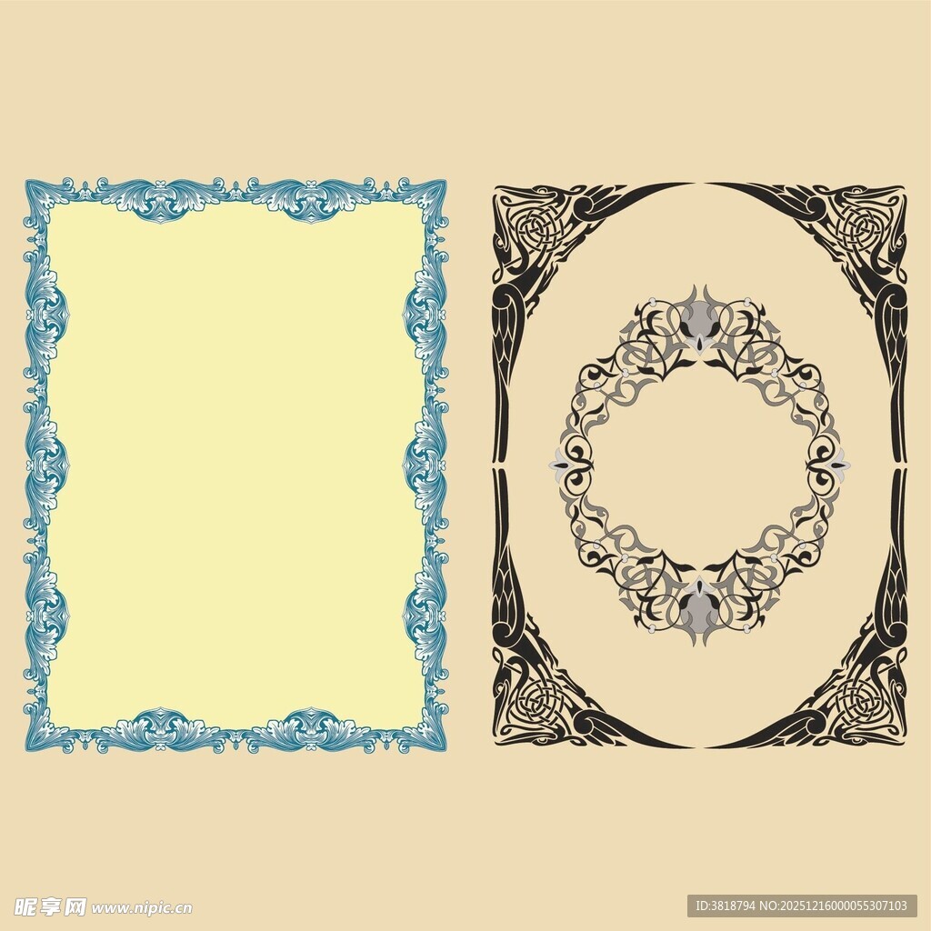 复古边框装饰图案设计