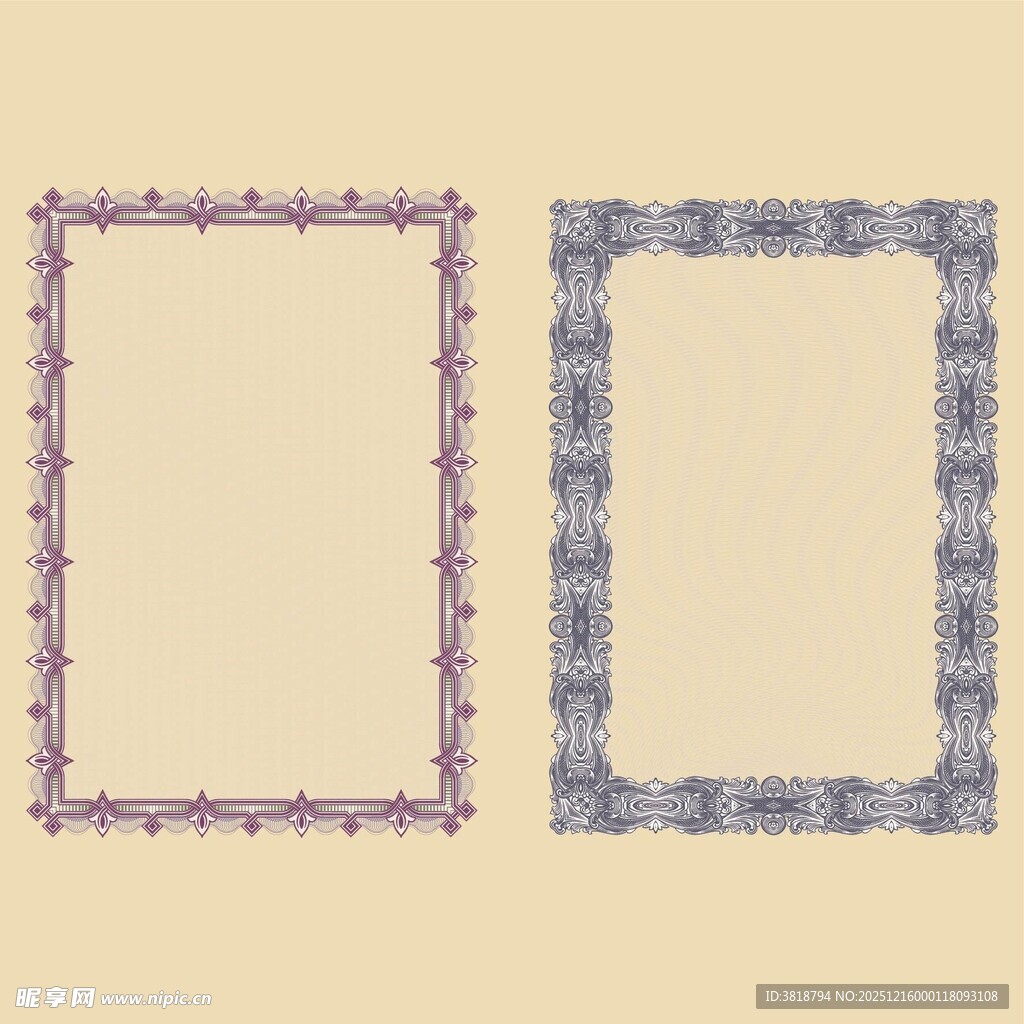 复古花纹边框图案