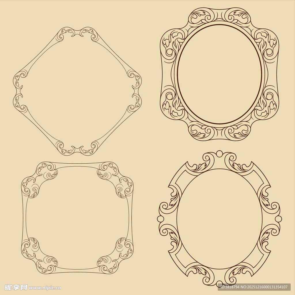 复古精美装饰边框图案