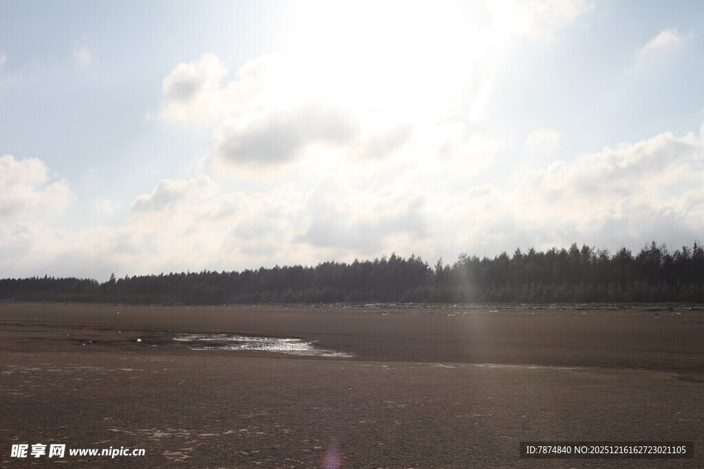 开阔原野上的阳光与云朵
