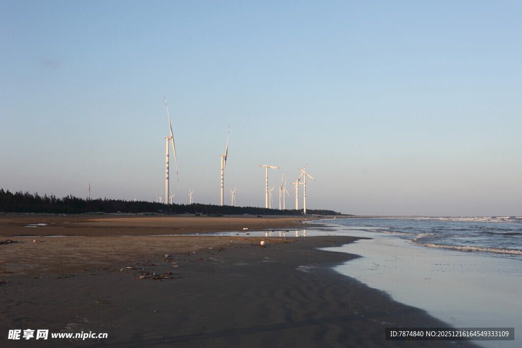 海边风车景观