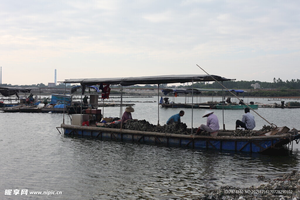 水上船只载众人航行