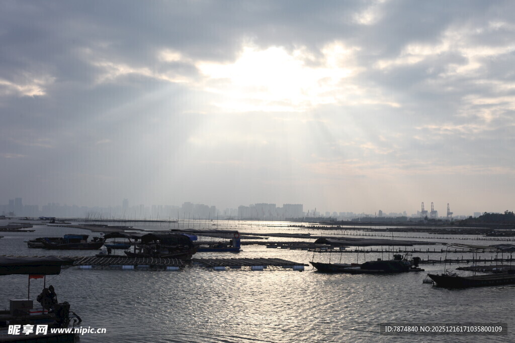 海上日出洒金波光粼粼