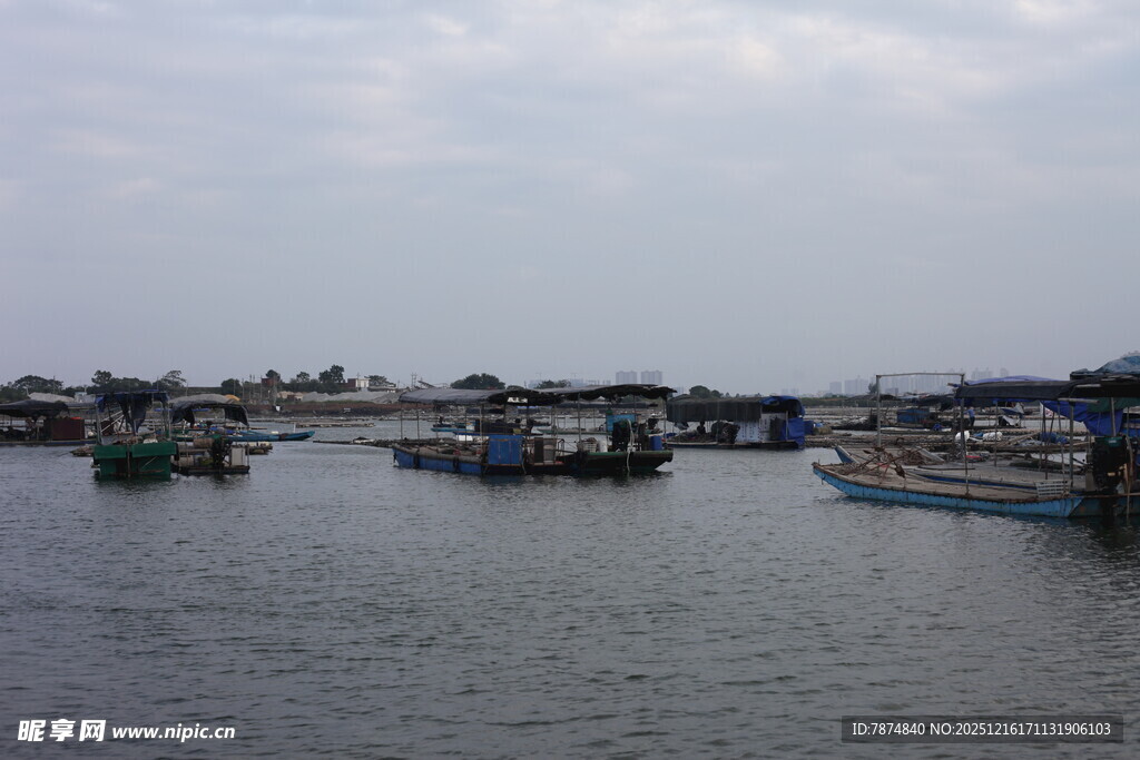 水上停泊的船只景观