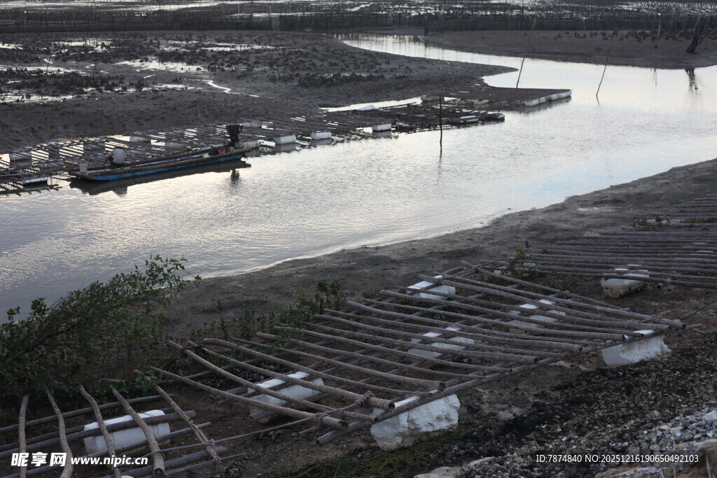 俯瞰城市河畔工业景观