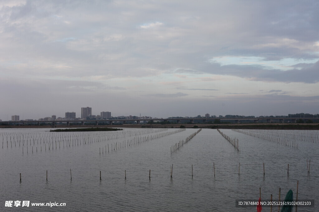 城市边缘的水域景观
