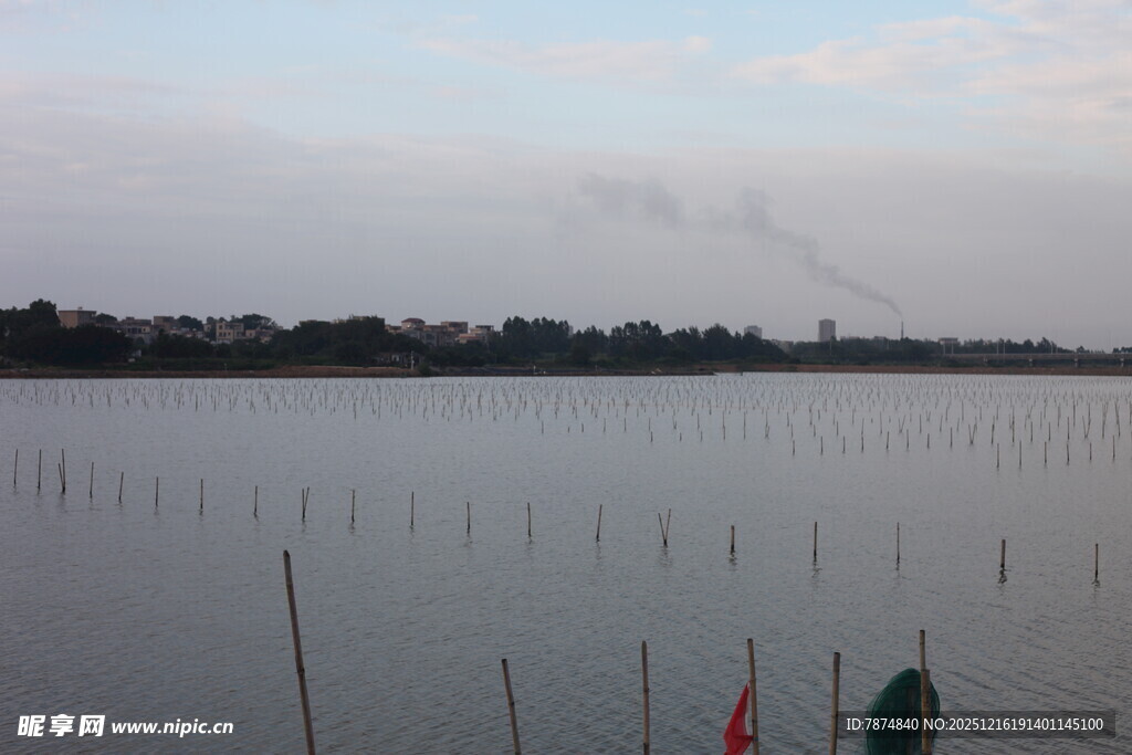 湖畔风光 水面与远处景致