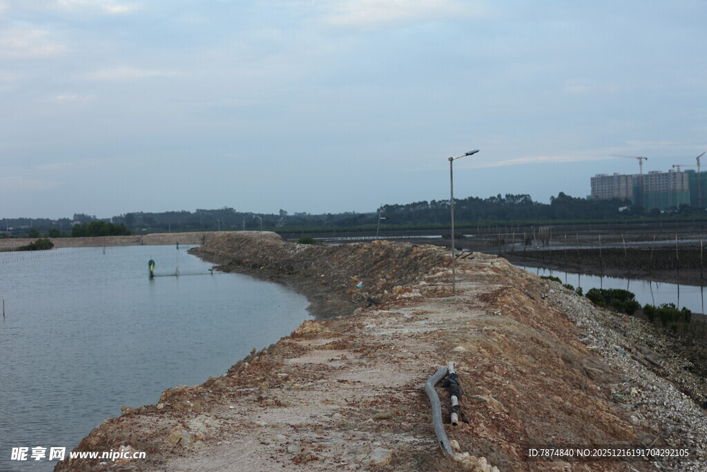 河岸施工场景