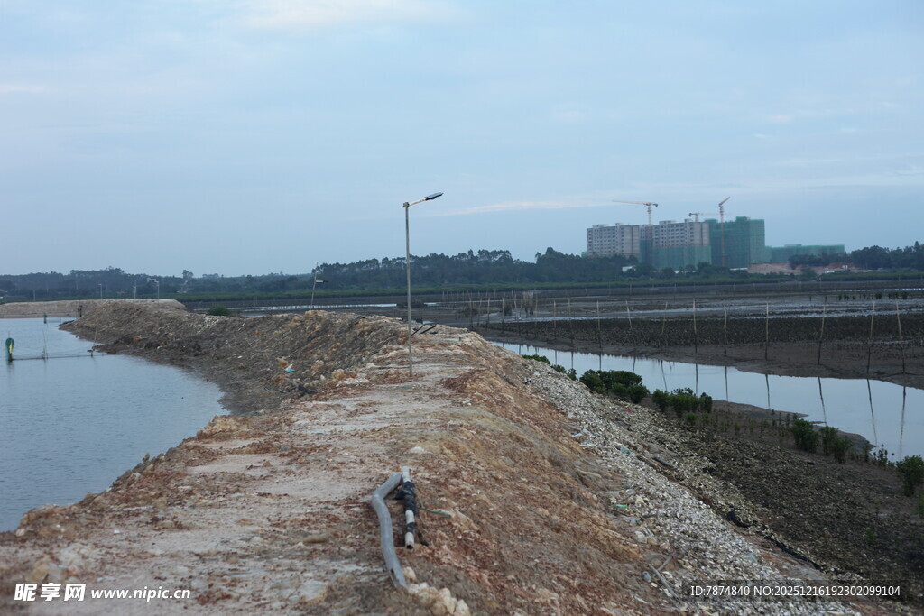 河岸施工场景
