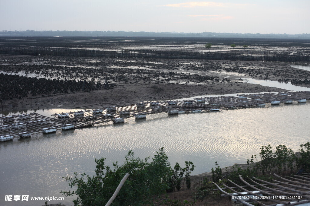 俯瞰河畔码头景观