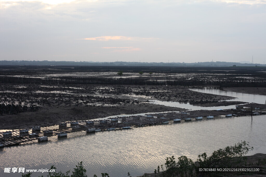 河畔城镇风光俯瞰