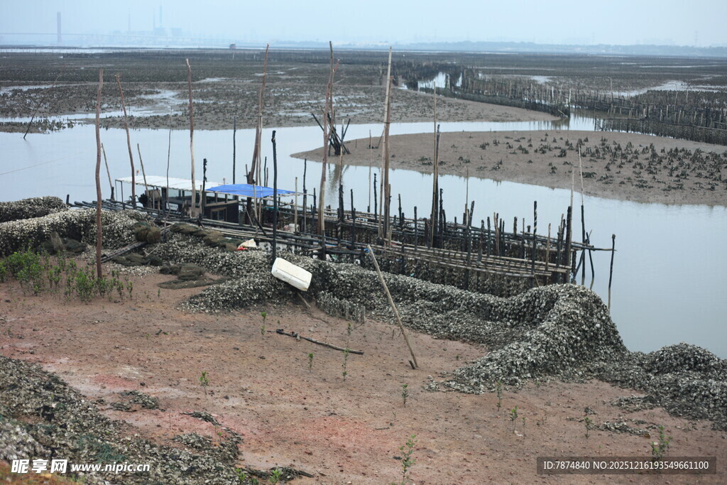 海边渔村简易养殖场景