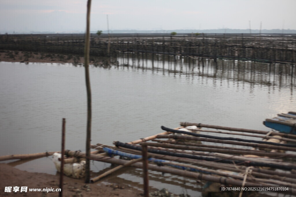 水上竹排码头景观