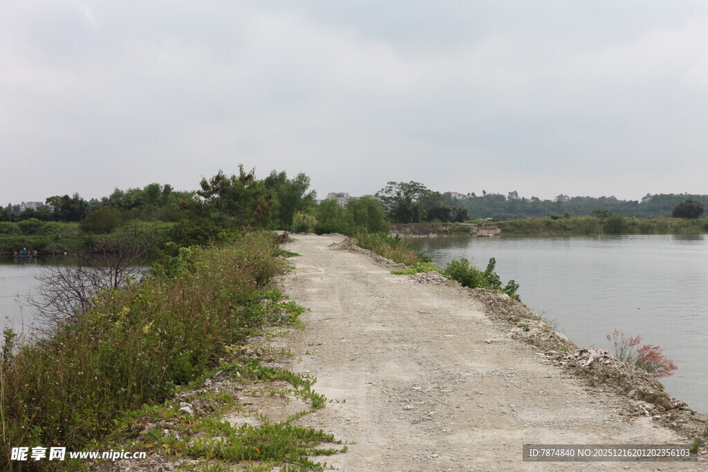乡间临水小路风景