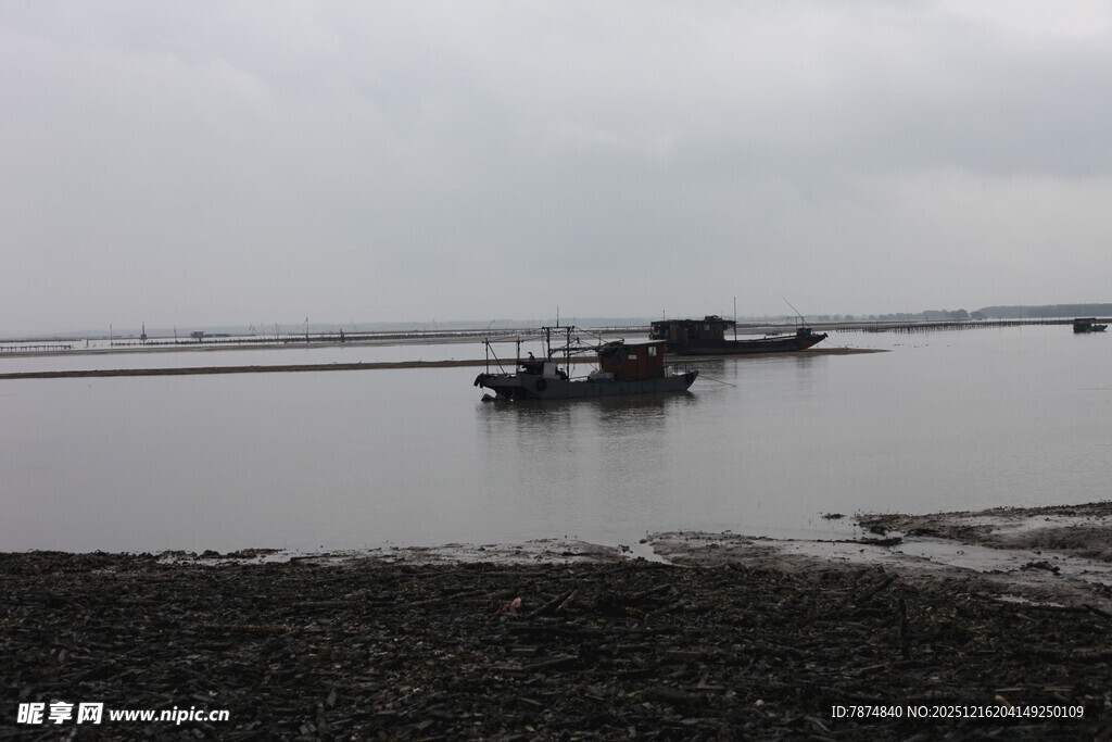 水面船只与岸边景象