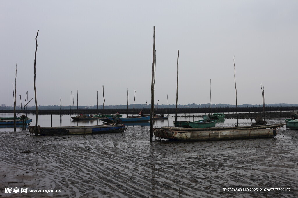 宁静港湾中的停泊帆船