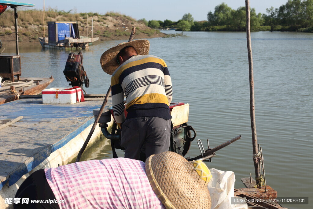 渔民码头劳作场景