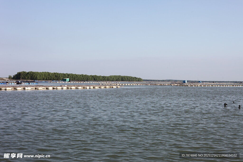 宽阔水域上的长桥景观
