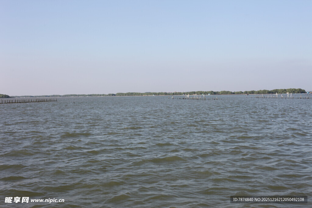 广阔水域的宁静景象