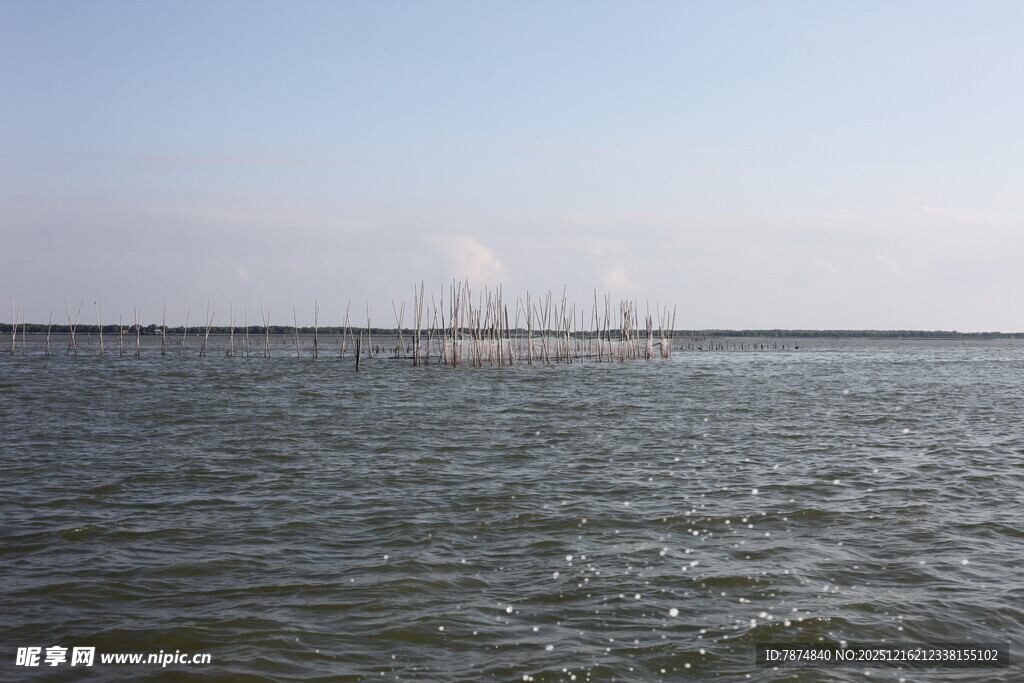 广阔海面与远处船只景象