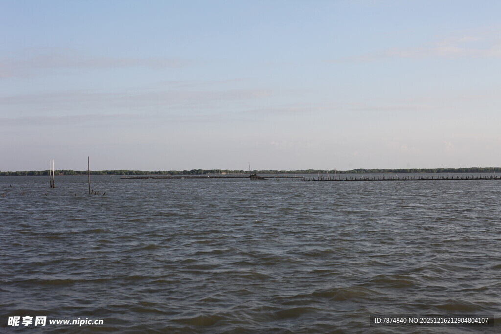 广阔水域的宁静景致