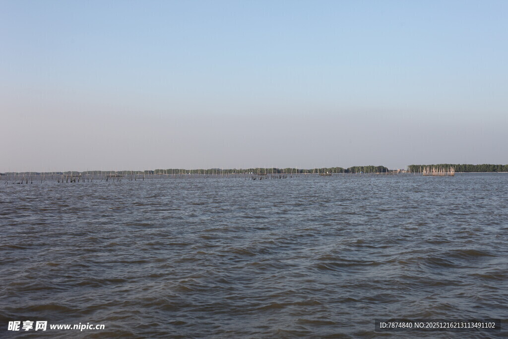 广阔水域的宁静景象