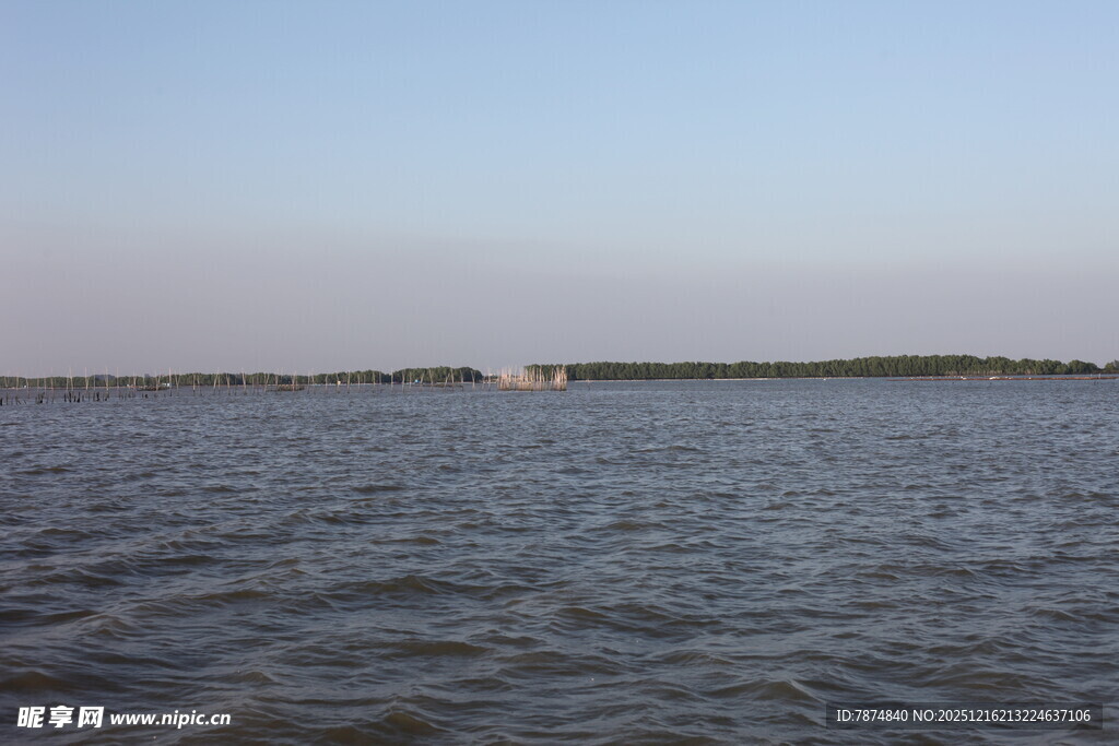 广阔水域的宁静景象