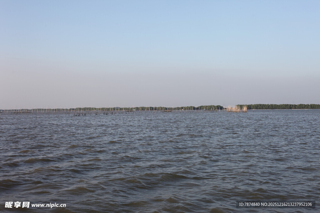 广阔水域的宁静景象