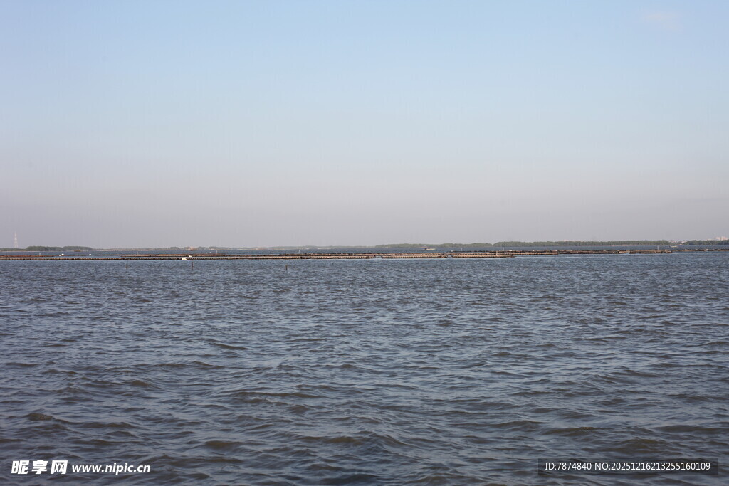 广阔水域的宁静景象