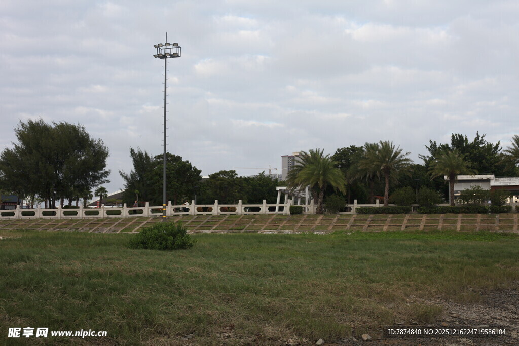 户外草地与围栏场景