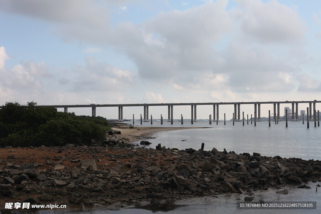海边大桥风景