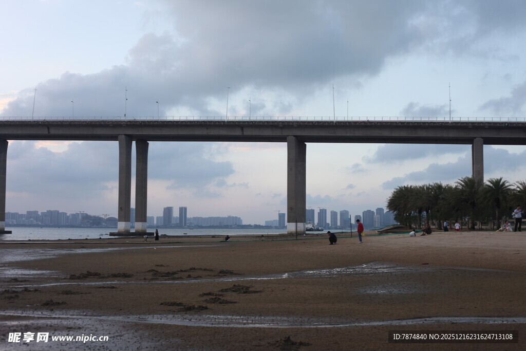 海滨大桥下的宁静景致