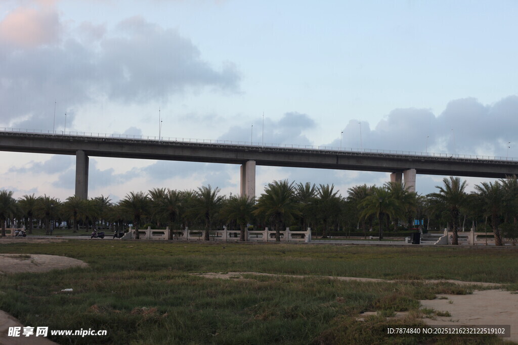 黄昏下的高架桥风景