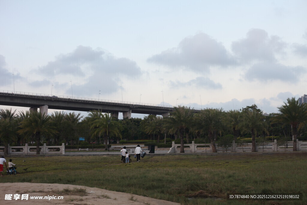 城郊公路旁的开阔风景